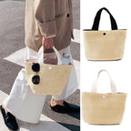 Small Braided Straw Satchel Bag - Trendy Beach Handbag