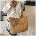 Handmade Large Woven Straw Bag - High-End Beach Tote