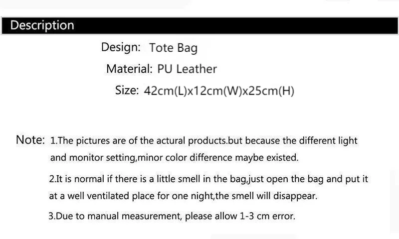 CGABG Large Capacity PU Leather Tote - Elegant Designer Bag