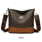 Retro "M" Letter Crossbody Bag - Versatile PU Leather Tote
