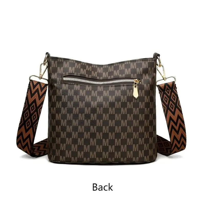 Retro "M" Letter Crossbody Bag - Versatile PU Leather Tote