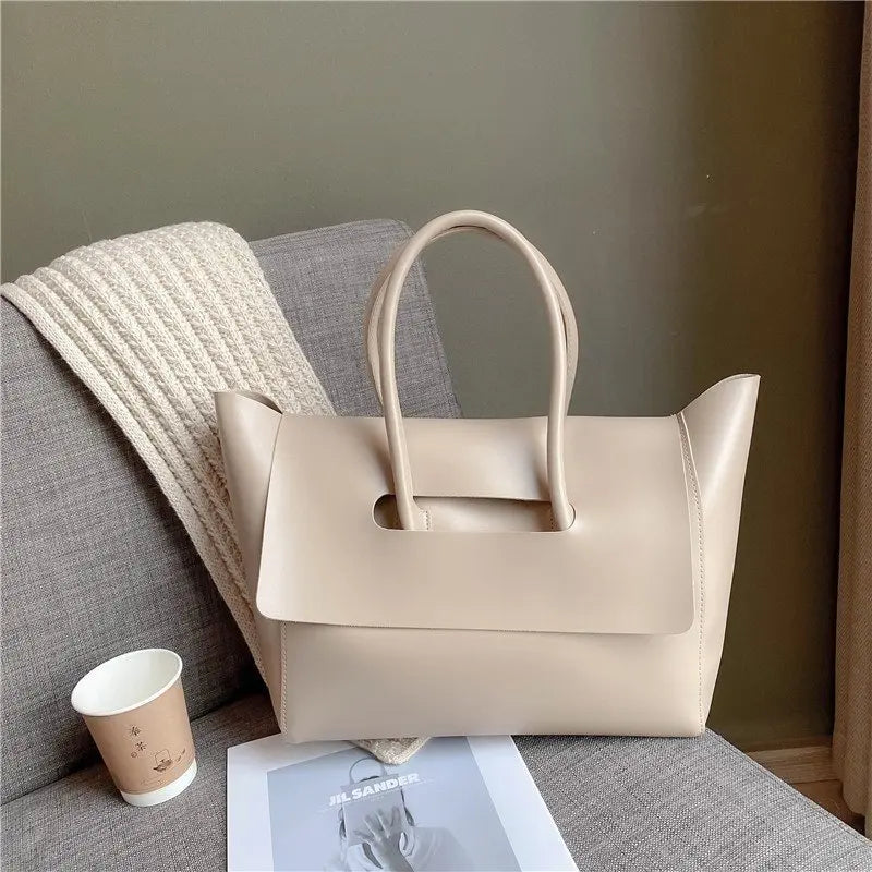 CGABG Large Capacity PU Leather Tote - Elegant Designer Bag