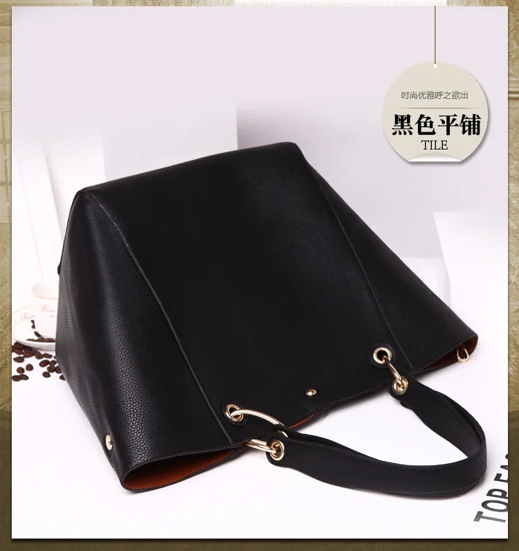 Waterproof PU Leather Tote Bag - Large Top Handle Work Bag