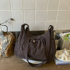 Korean Style Pleated Cloud Bag - Nylon Crossbody Tote