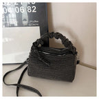Korean Style Wrinkled Denim Crossbody - Versatile Shoulder Bag