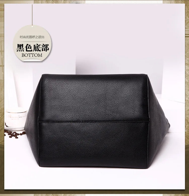 Waterproof PU Leather Tote Bag - Large Top Handle Work Bag