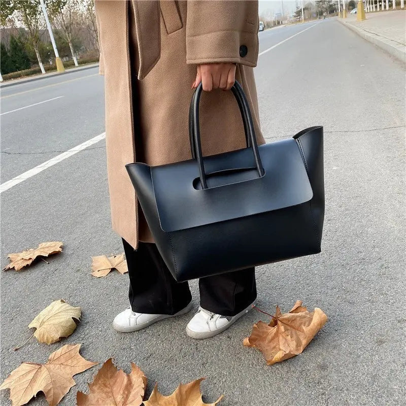 CGABG Large Capacity PU Leather Tote - Elegant Designer Bag
