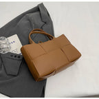 CGCBAG Solid PU Leather Tote - Minimalist Commuter Bag