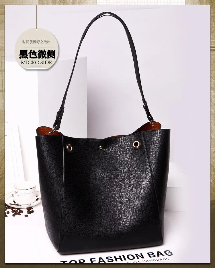 Waterproof PU Leather Tote Bag - Large Top Handle Work Bag