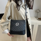 Retro "M" Letter Crossbody Bag - Versatile PU Leather Tote