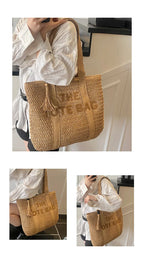Handmade Large Woven Straw Bag - High-End Beach Tote