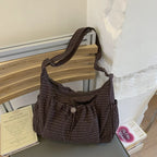 Korean Style Pleated Cloud Bag - Nylon Crossbody Tote