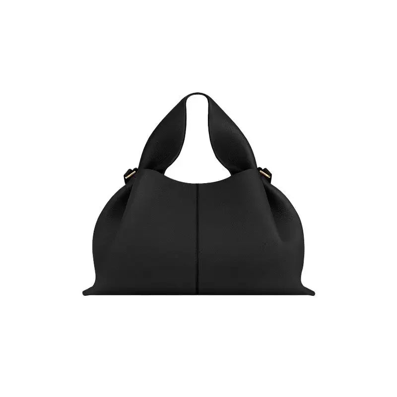 Genuine Leather Dumpling Cloud Bag - French Style Crossbody