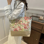 Foldable Large Beach Bag with Floral Print - Summer Tote