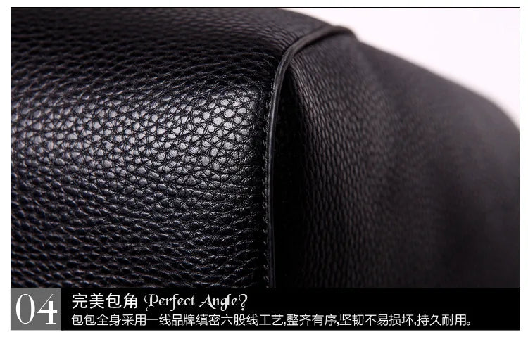 Waterproof PU Leather Tote Bag - Large Top Handle Work Bag
