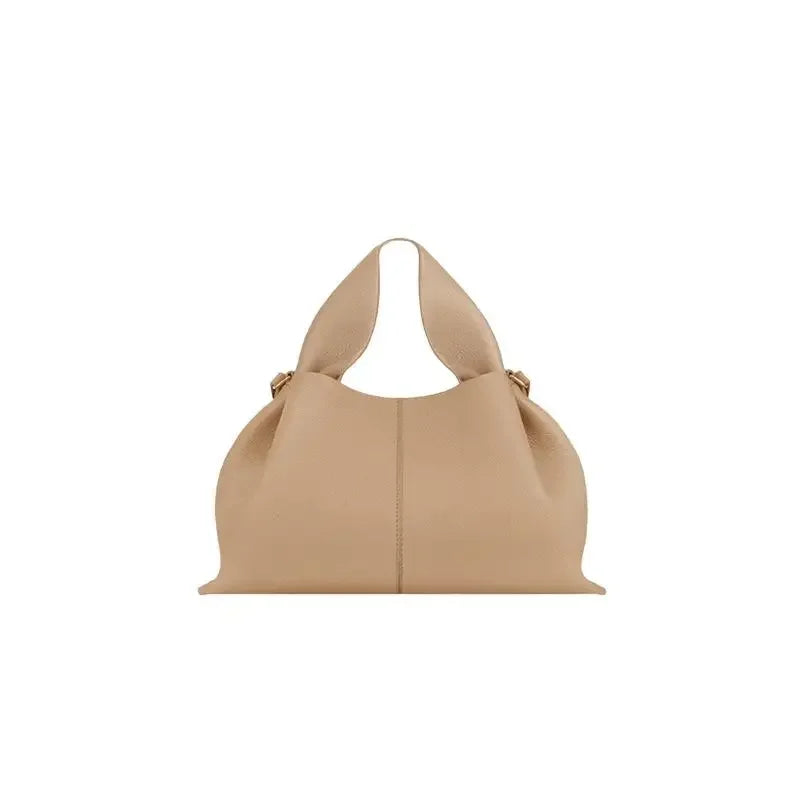 Genuine Leather Dumpling Cloud Bag - French Style Crossbody