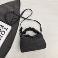 Korean Style Wrinkled Denim Crossbody - Versatile Shoulder Bag