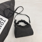 Korean Style Wrinkled Denim Crossbody - Versatile Shoulder Bag