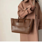 CGABG Large Capacity PU Leather Tote - Elegant Designer Bag