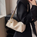 Litchi Pattern PU Leather Pillow Bag - Korean Style Crossbody