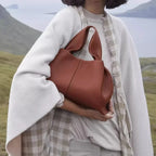 Genuine Leather Dumpling Cloud Bag - French Style Crossbody