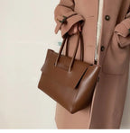 CGABG Large Capacity PU Leather Tote - Elegant Designer Bag