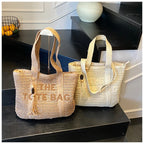 Handmade Large Woven Straw Bag - High-End Beach Tote