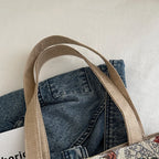 Foldable Large Beach Bag with Floral Print - Summer Tote