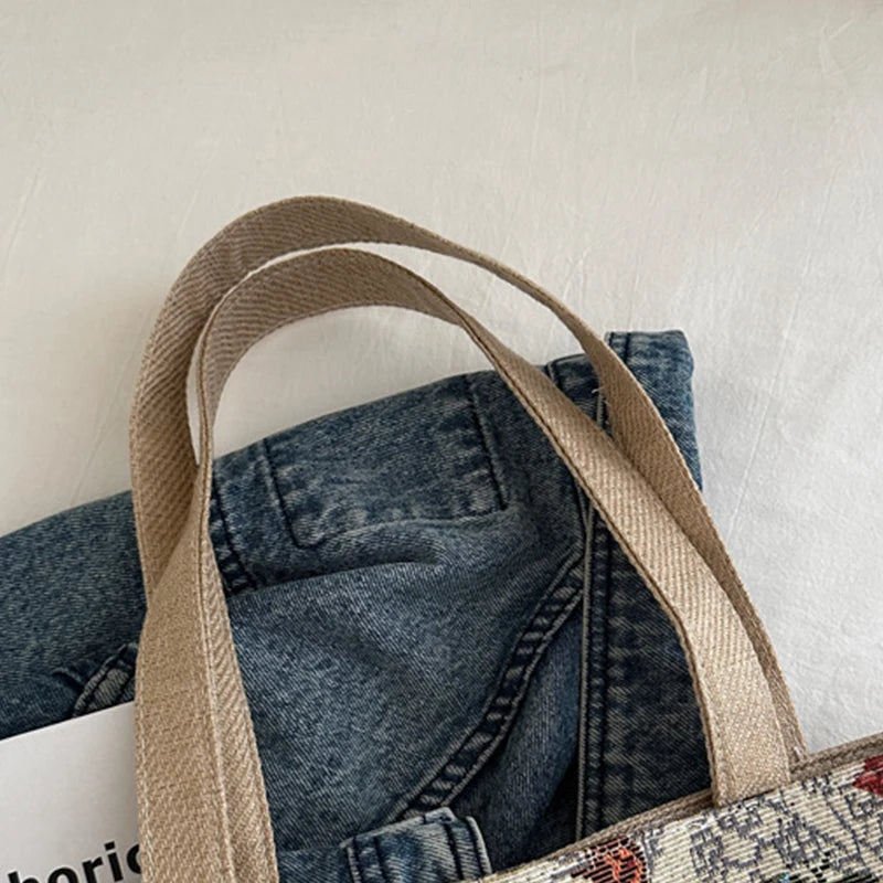 Foldable Large Beach Bag with Floral Print - Summer Tote