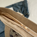 Foldable Large Beach Bag with Floral Print - Summer Tote