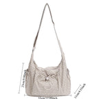 Korean Style Pleated Cloud Bag - Nylon Crossbody Tote