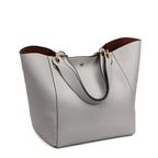 Waterproof PU Leather Tote Bag - Large Top Handle Work Bag