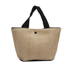 Small Braided Straw Satchel Bag - Trendy Beach Handbag