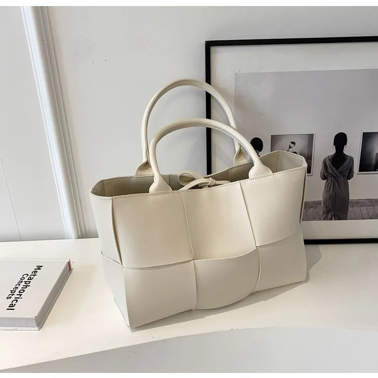 CGCBAG Solid PU Leather Tote - Minimalist Commuter Bag