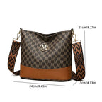 Retro "M" Letter Crossbody Bag - Versatile PU Leather Tote