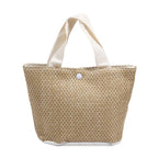 Small Braided Straw Satchel Bag - Trendy Beach Handbag