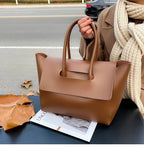 CGABG Large Capacity PU Leather Tote - Elegant Designer Bag