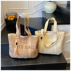 Handmade Large Woven Straw Bag - High-End Beach Tote