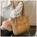 Handmade Large Woven Straw Bag - High-End Beach Tote