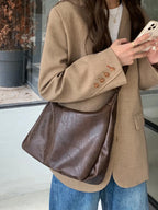 Premium PU Leather Tote Bag - Classic Women's Shoulder Purse