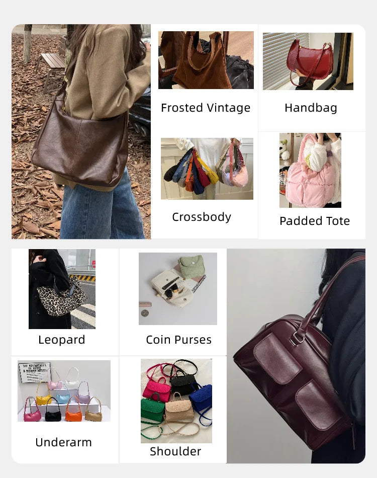 Premium PU Leather Tote Bag - Classic Women's Shoulder Purse