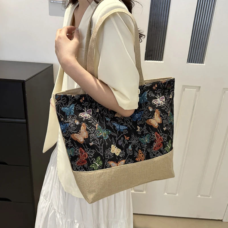 Foldable Large Beach Bag with Floral Print - Summer Tote