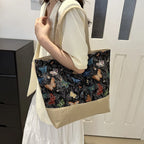 Foldable Large Beach Bag with Floral Print - Summer Tote