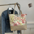Foldable Large Beach Bag with Floral Print - Summer Tote