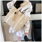 Handmade Large Woven Straw Bag - High-End Beach Tote