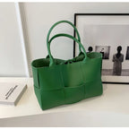 CGCBAG Solid PU Leather Tote - Minimalist Commuter Bag