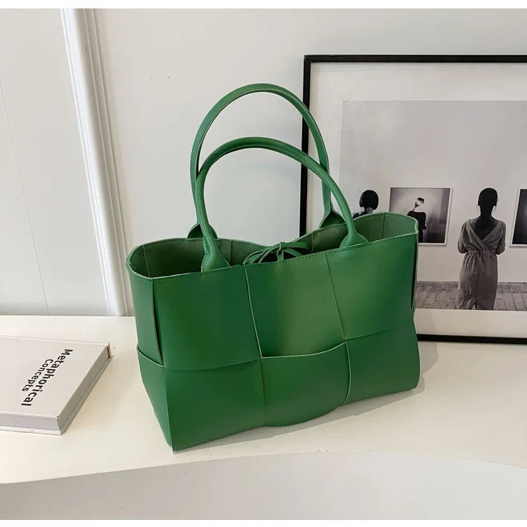 CGCBAG Solid PU Leather Tote - Minimalist Commuter Bag