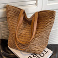 Bali Straw Basket Handbag - Large Summer Beach Tote