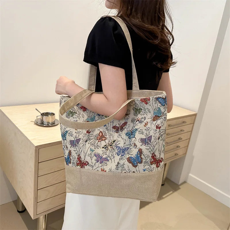 Foldable Large Beach Bag with Floral Print - Summer Tote