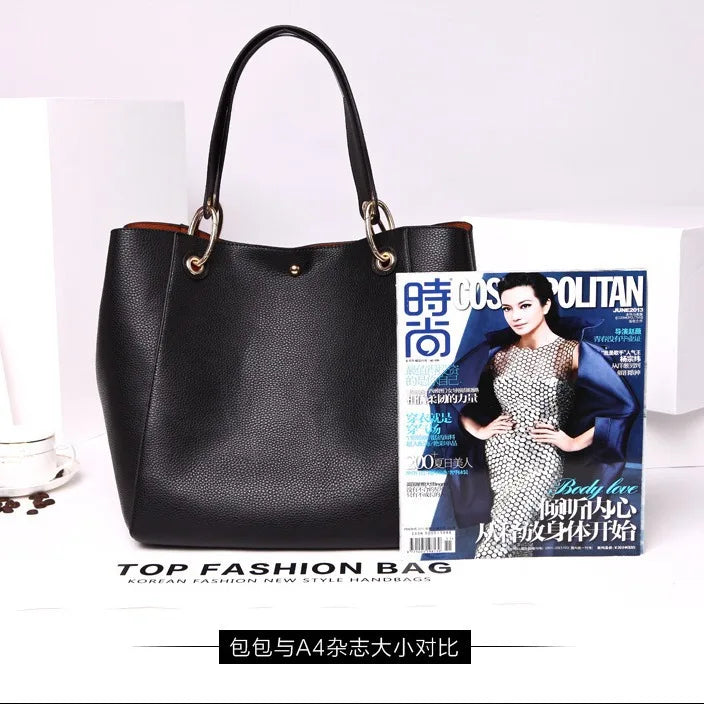 Waterproof PU Leather Tote Bag - Large Top Handle Work Bag